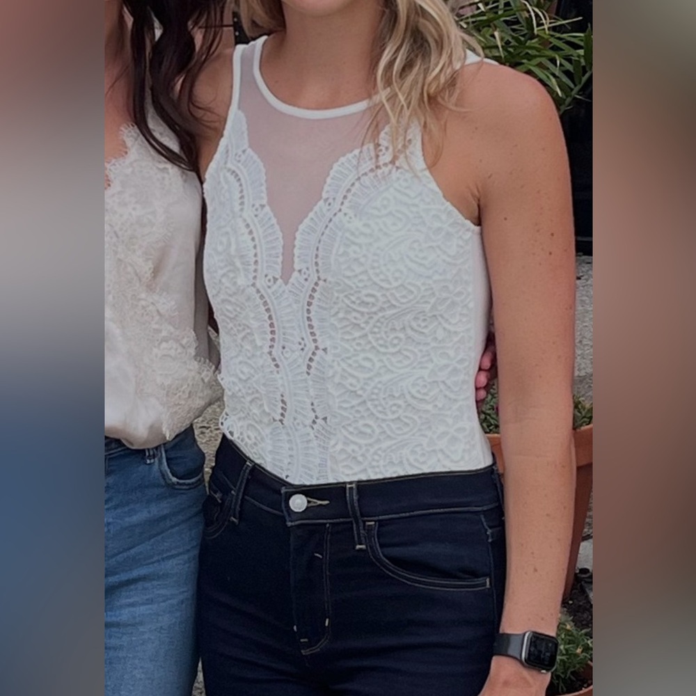 Small Lace Bodysuit in White